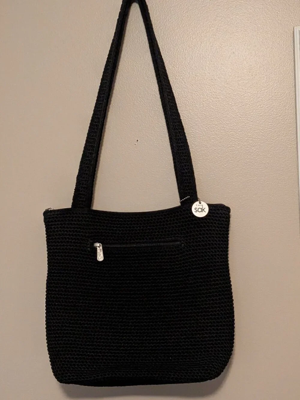Black Crocheted The Sak Bag